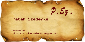 Patak Szederke névjegykártya